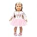 EVAIL Doll Clothes Unicorn Dolls Dress Pink Tulle Dress for 18 inch Girl Dolls American Girl Our Generation Dolls Floral Print Long Sleeve Dresses
