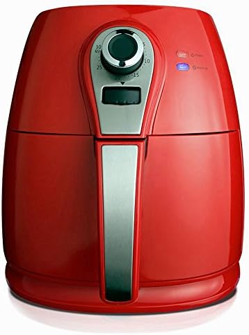 Super Drive Air fryer, Low-Fat Healthy Smokeless Non-stick Oilless Cooker,1400W 4L 3.8QT Capacity with Timer and Temperature Control and Detachable Basket Handles (Black,Red,White) (Red)