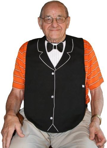 Frenchie Mini CoutureMen ' s Waterproof Adult Bib, Black Tuxedo, Frenchie Mini Couture