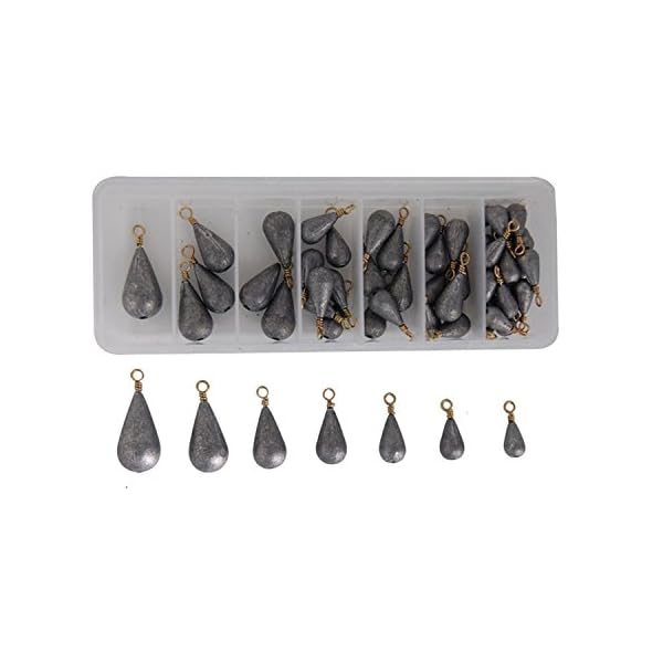 Shaddock-Fishing-54pcsbox-Assorted-BellBass-Casting-Sinker-Weight-Kits-Saltwater-Fishing-Weights-Total-13OZ-in-A-Handy-Box
