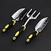 SONGMICS Garden Tool Set 3-Piece Garden Kit Includes Trowel Transplanter and Cultivator with Heavy Duty Cast-aluminum Heads Ergonomic Handles UGGT003