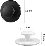 LizCeyMD 20 Pc Self-Adhesive Cabinet Handles Plastic Round Drawer Knobs White view 2