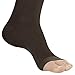 Ames Walker AW Style 33OT Sheer Support 20-30 mmHg Firm Compression Open Toe Pantyhose Black Queen Plus