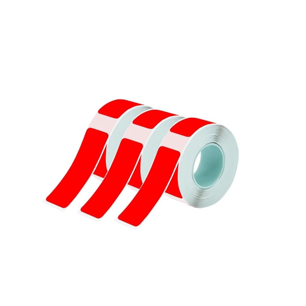 3Rolls Red Label Tape 12mmx40mm Compatible with