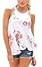 Angashion Women's Floral Halter Tank Tops Irregular Hem Casual Blouse Shirt