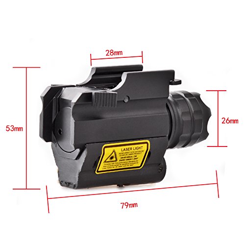 MCCC Tactical Red Laser Sight with 230 Lumens CREE LED Flashlight, Compact Rail Mounted, Quick Release, 1XCR123A Battery (Included) - Thumbnail 4