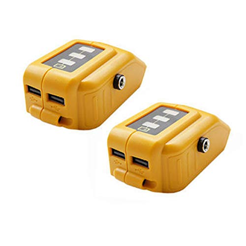 2 Pack USB Power Source Adapter For Dewalt DCB091 Liion Battery USB