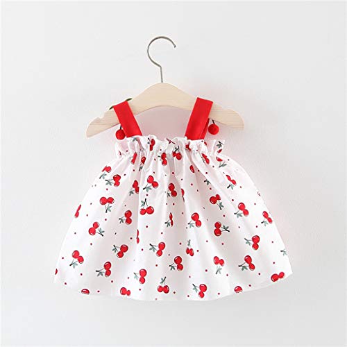 Kids Toddler Baby Girls Summer Dress Outfits Ruffle Strap Floral Print Skirt Sunsuit Beachwear Clothes 12M-3Y Red