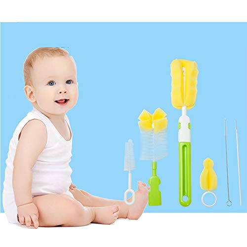 2 Pack 6-in-1 Bottle Brush Cleaner Kit, Cleaning Brush Set for Cups Sports Bottle Baby Bottle Nipple Straws and more - Thumbnail 2