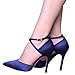 ERIJUNOR Women High Heel Ankle Strap Satin Dress Pumps Evening Prom Wedding Shoes