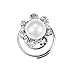 VAGA Set of 10pcs Silver Colored Iron Spirals Hair Pins / Slides / Twists / Coils / Wedding Brides Hairstyles Decorations with White Pearls and Clear Rhinestones Crystals Gemstones Flowers Shapes