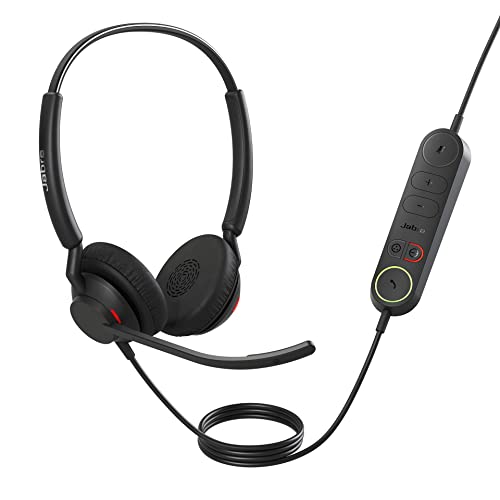 Jabra Engage 40 kabelgebundenes Stereo-Headset mit Inline Anrufsteuerung, geräuschunterdrückender 2-Mic-Technologie, USB-A-Kabel - mit Allen führenden UC-Plattformen wie Zoom kompatibel - schwarz
