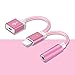 Excellent Quality Lightning to 3.5mm Headphone Jack Audio Adapter Converter & 8-Pin Lightning Charger Port for iPhone 7/7 Plus, 6S/6S Plus, iPad Air (Pink)