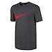 NIKE Sportswear Men's Hangtag Swoosh Tee, Charcoal Heather/University Red, XXX-Large