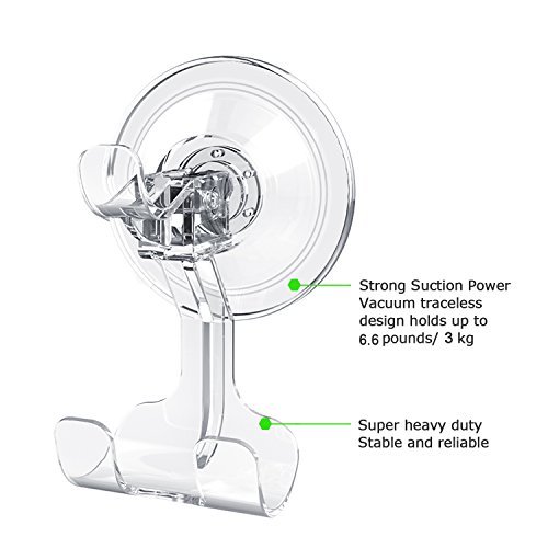 Suction Hook LUXEAR Transparent Reusable Hook Super Heavy Duty Adhesive Bathroom Livingroom Kitchen Hook No Scratch Waterproof Oilproof Kitchen Wall Hanger (4 pcs Transparent) - Thumbnail 4