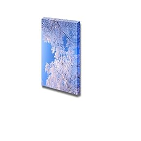 Canvas Prints Wall Art - A Winter Landscape with Frosted Trees and a Bright Blue Sky | Modern Wall Decor/Home Decoration Stretched Gallery Canvas Wrap Giclee Print. Ready to Hang - 18" x 12"