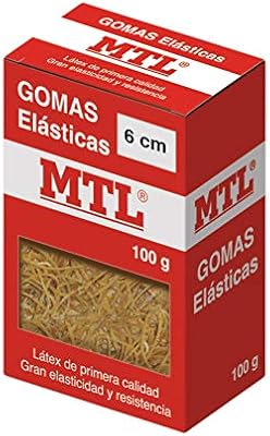 MTL 16366 - Caja gomas elásticas, 6 cm x 1.5 mm: Amazon.es: Oficina y papelería