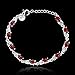 NYKKOLA Stunning Solid 925 Silver Beautiful Red Diamond Fashion Bracelet Chain