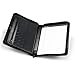 Samsill Regal Leather  Padfolio with Zippered Closure, Letter Size Writing Pad, Interior 10.1 Inch Tablet Sleeve, Black