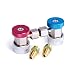 Orion Motor Tech Adjustable R134A Adapter Fittings Quick Coupler High Low AC Freon Manifold Gauge Hose Conversion kit, 1/4" SAE HVAC primary