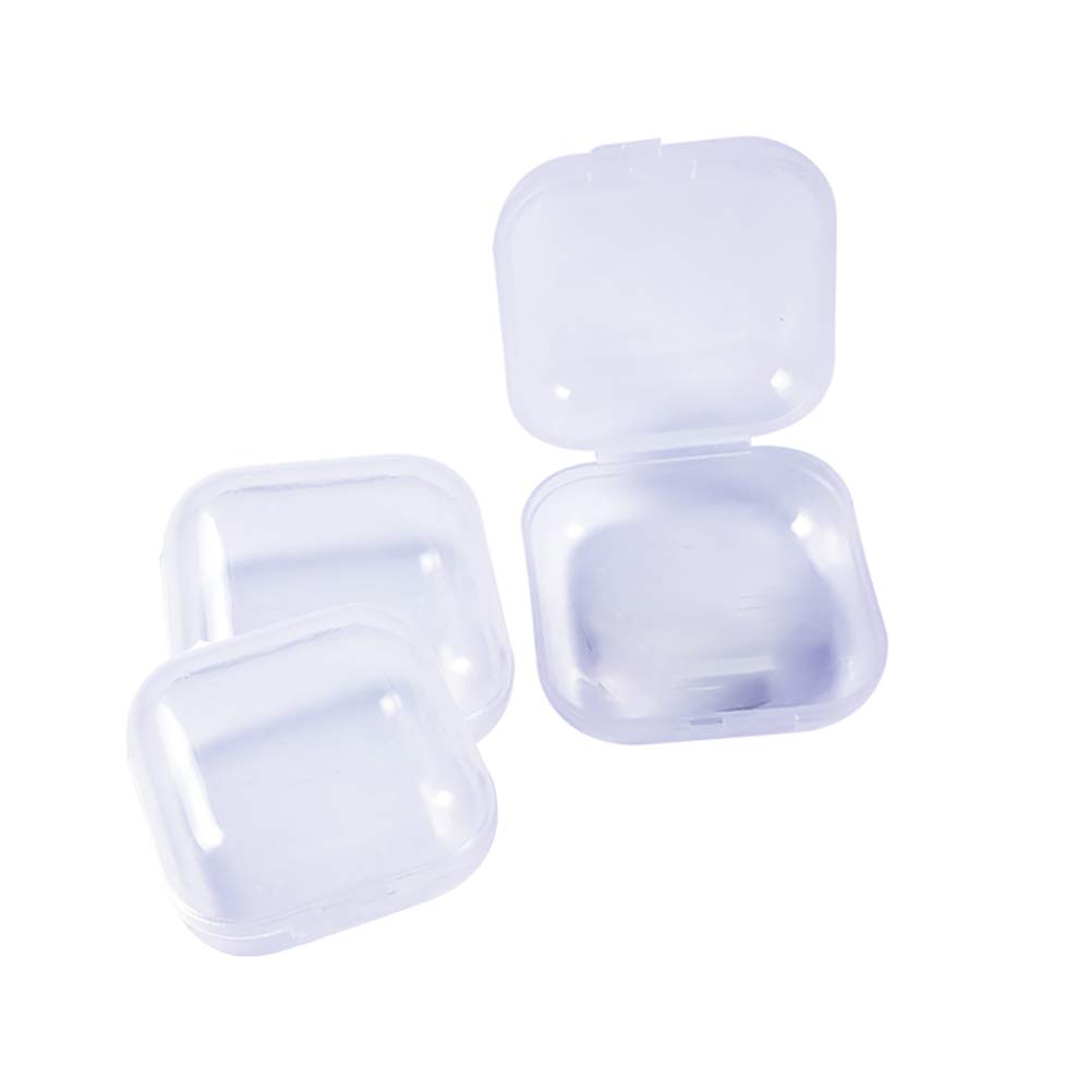 FSSTUD 20 PCS Transparent Plastic Empty Earplugs Case Earplugs Box Storage Case
