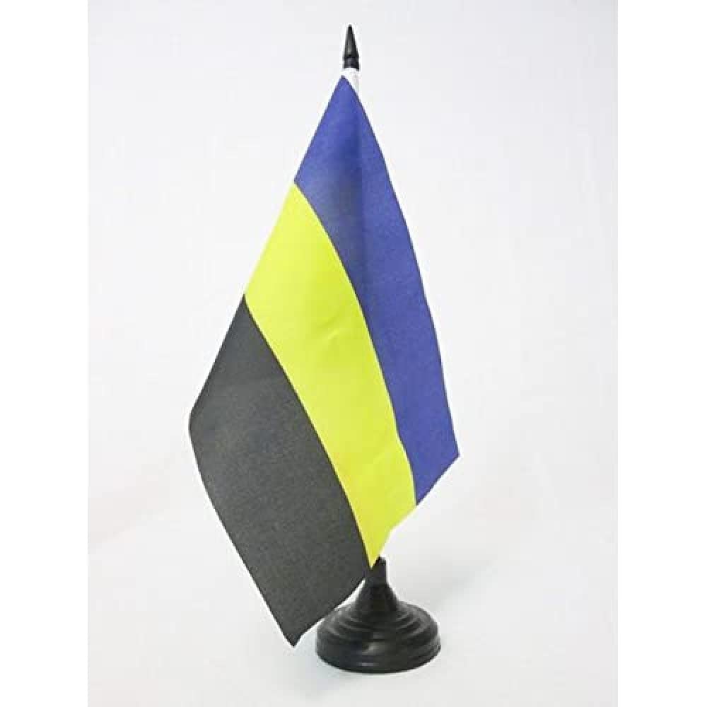 AZ FLAG Province of Gelderland Table Flag 5'' x 8'' - Gelderland Office Decoration 100% Polyester 21 x 14 cm - Mini Desk Flag with Pole and Black Plastic Base