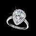 UMODE Teardrop Halo Pear Cut 4 Carat Cubic Zirconia CZ Engagement Wedding Ring for Women