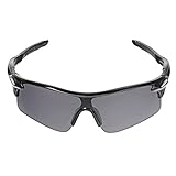 Protective Outdoor Sport Sunglasses UV 400 for Men + Women - Best for Golf - Running - Cycling - Fishing - Driving - 100% UV Protection - Eyewear Model 320D Black