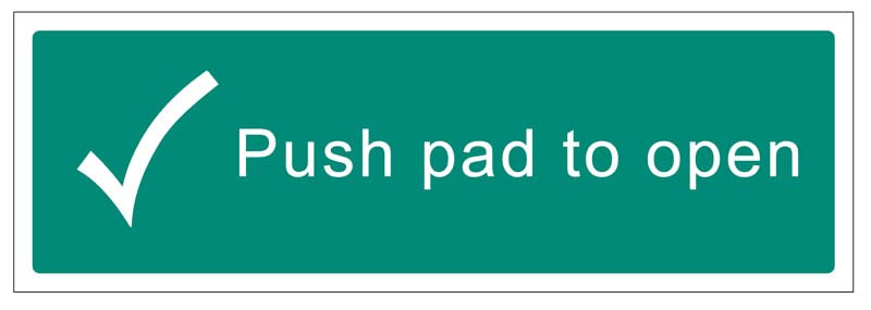 Braille - Push pad to open 450x150mm