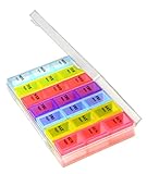 Pill Organizer Box Weekly Case, Medicine Organizer, Vitamin Organizer, Reminder Daily Am PM, Day Night Compartments 7 days (Weekly 3 Compartment) 818