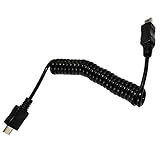 3Ft 1M coiled USB Mini B 5 Pin male to Micro 5pin male Adapter Spiral cable cord