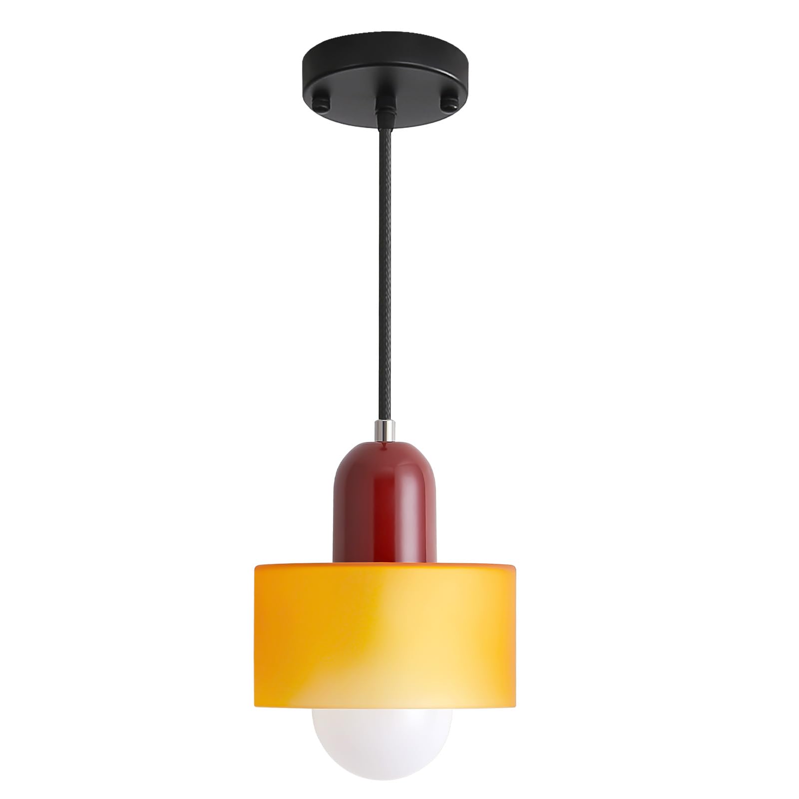 Photo 1 of Yunnix Orange Pendant Lights Kitchen Island Pendant Light Fixtures Kitchen Pendant Lights Modern Pendant Light Glass Light Pendant Light Shade Chandeliers for Dining Room Small Pendant Lights
