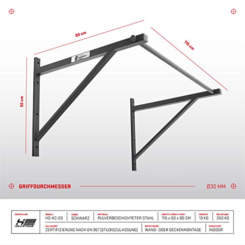 HOLD-STRONG-Fitness-Klimmzugstange-fuer-Cross-Training-mit-Studiozulassung-nach-EN-957-perfekt-geeignet-fuer-Kipping-Pullups-und-Muscle-Ups-weiter-Wandabstand-Wand-oder-Deckenmontage-moeglich-Werde-Fi