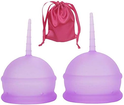 Guinite Menstrual Cups Set of 2 with Free Bag, Reusable Period Cups, Best Alternative to Tampons and Cloth Sanitary Napkins (2Pack)