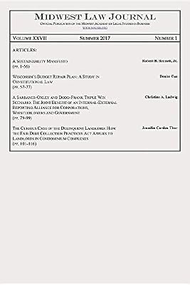 Midwest Law Journal: Volume XXVII, Number 1, Summer 2017