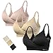 HOFISH Women's Maternity Seamless Wireless Crossover Nursing Bras with Extenders