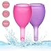 Comfortable Organic Menstrual Cups - Set of 2 Reusable Period Cups with FDA Certification, Medical Grade Silicone Moon Cup, Health Protection & Softness - Pink & Purple (Large)