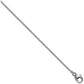 JewelryWeb Platinum Polished 0.8mm Solid Box Chain Necklace 24 Inch Chain Necklace for Women and Men