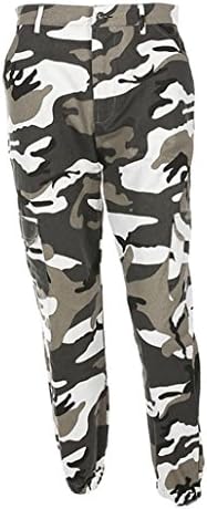 Womens Leggings Pants,LILICAT Women Sports Pants, Camo Cargo Pants Outdoor Casual Camouflage Baggy Loose Trousers Jeans Smocked Waist Harem Hippie Pants (Gray, Size:S)