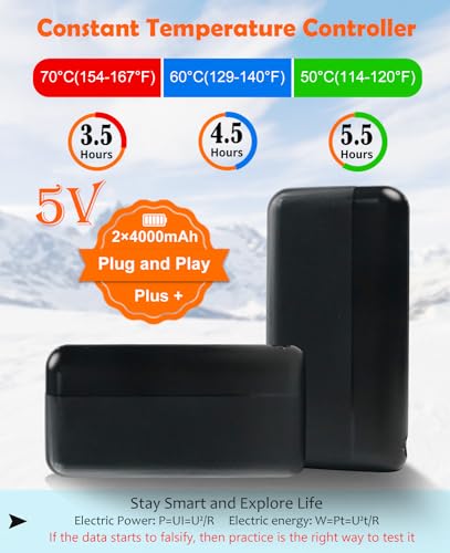 Heated Socks for Men Electric Women Heated Socks Rechargeable 5V /4000mAh, Washable Winter Heating Cotton Socks Thermal Feet Warmer Kit with 3 Heat Settings for Outdoor Sport Skiing Hunting & Camping