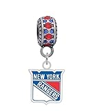 New York Rangers Logo Charm Fits Most Bracelet Lines Including Pandora, Chamilia, Troll, Biagi, Zable, Kera, Personality, Reflections, Silverado and More