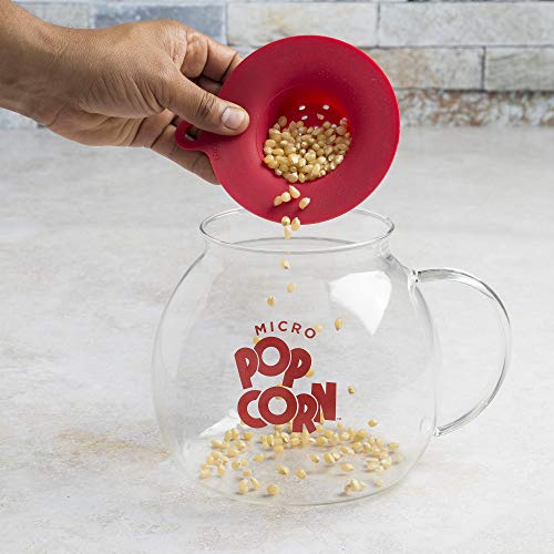 Original Microwave Micro-Pop Popcorn Popper, Borosilicate Glass, 3-in-1 Silicone Lid, Dishwasher Safe, BPA Free, 3 Quart