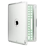 ZTEC Bluetooth Wireless Keyboard Case for iPad Pro 10.5 2017(A1701/A1709) w/7 Colors Back-lit Aluminium Alloy Protective Cover Hard Shell Case(Silver)