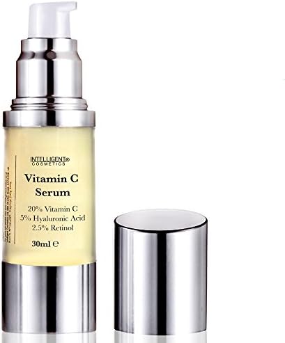 20% Vitamin C Serum with 2.5% Retinol, 5% hyaluronic acid and MSM High Strength Vitamin C Anti Ageing Anti Wrinkle Serum Collagen Boosting and Blemish Treatment