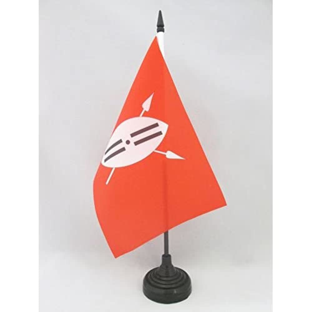 AZ FLAG Maasai people Table Flag 5'' x 8'' - Maasai ethnic Office Decoration 100% Polyester 21 x 14 cm - Mini Desk Flag with Pole and Black Plastic Base