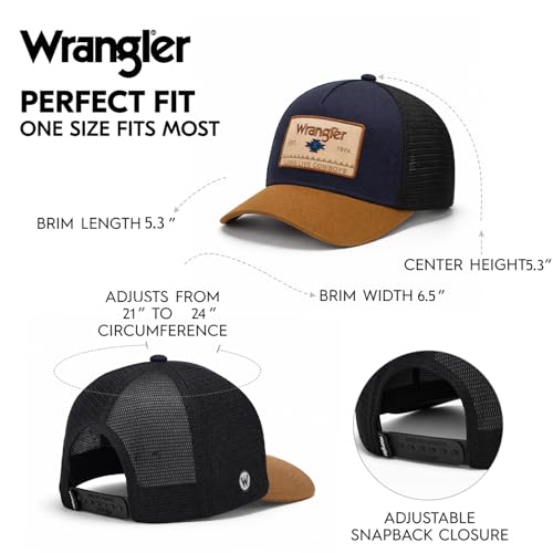 Montana West X Wrangler - Juego de 2 piezas de gorra de béisbol de malla transpirable estructurada con 7 paneles ajustables