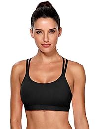 ATTRACO Sujetador deportivo para mujer, ajustable, con push-up, acolchado