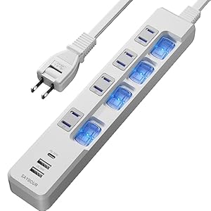 SAYBOUR 電源タップ USB付き 延長コード コンセント Type-C 1ポート USB-A 2ポート 差込口 4口 急速充電 TPU-4S2AC-W