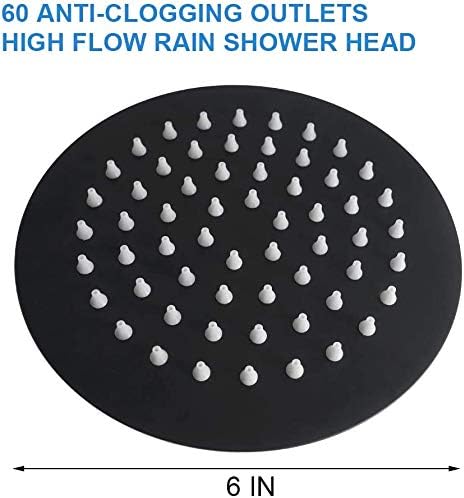 Rain Shower Head High Pressure,WOOPHEN 6 Inch 304 Stainless Steel Rainfall Showerhead, Resist Spot Fingerprint - Image 3