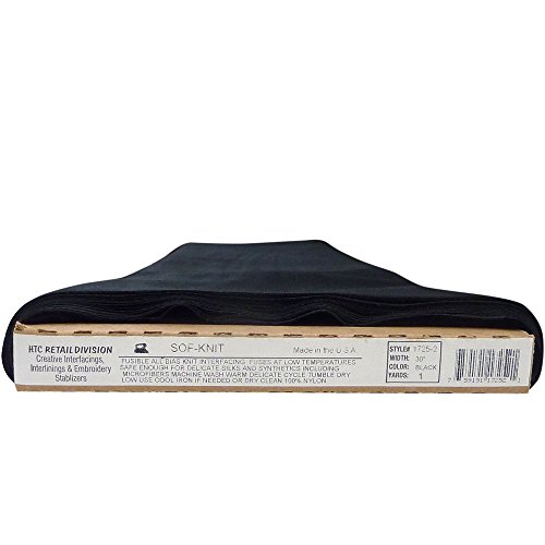 Sof-Knit Black HTC1725-2, 30 Inches Wide, Fusible Knit Interfacing Sold by The Yard